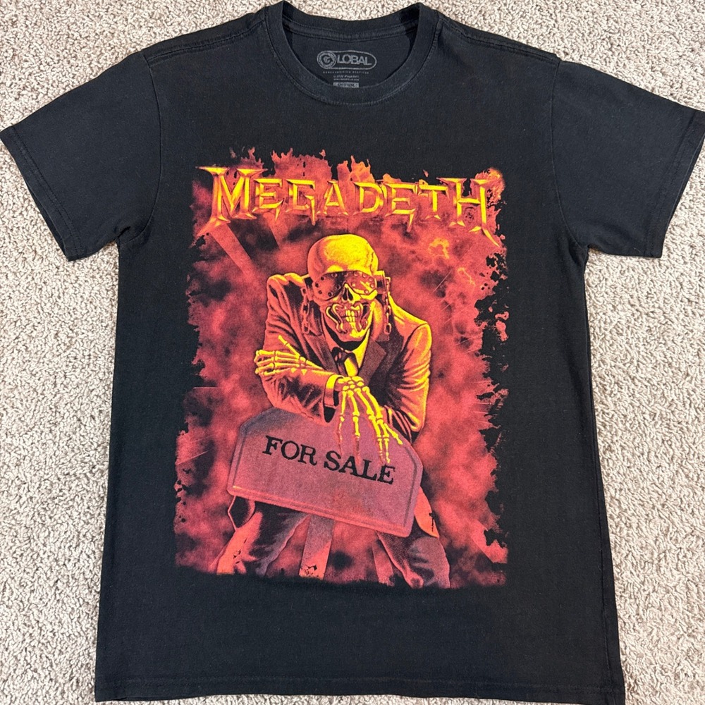 Megadeth T-Shirt Mens Medium Black Good Peace Sells Vic Rattlehead Graphic 2022